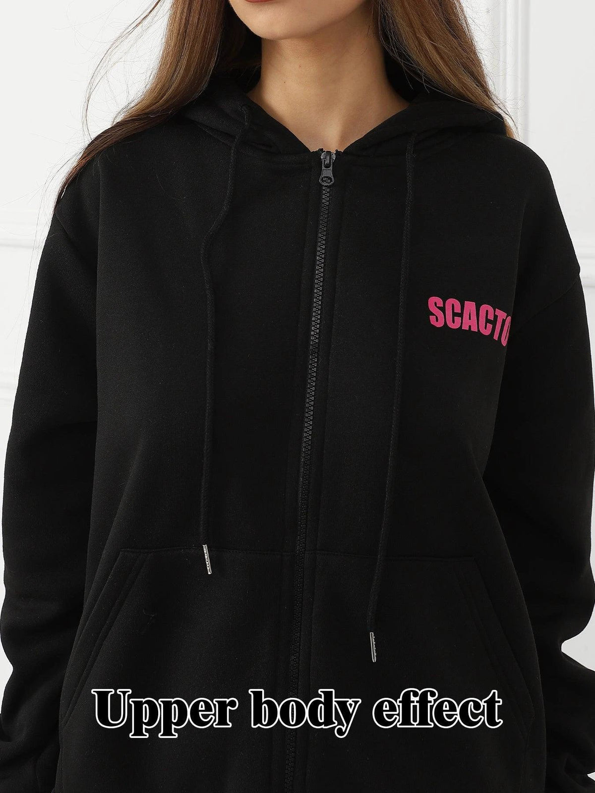 Women's long-sleeved hoodie set by MANDOTOS, featuring a casual fit and comfortable fabric, shown in a neutral color.