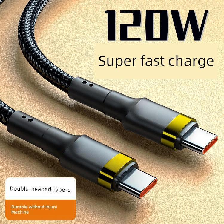 MANDOTOS double-headed Type-C data cable with male-to-male connectors for mobile phones, computers, and cars, 2m long fast charging cable