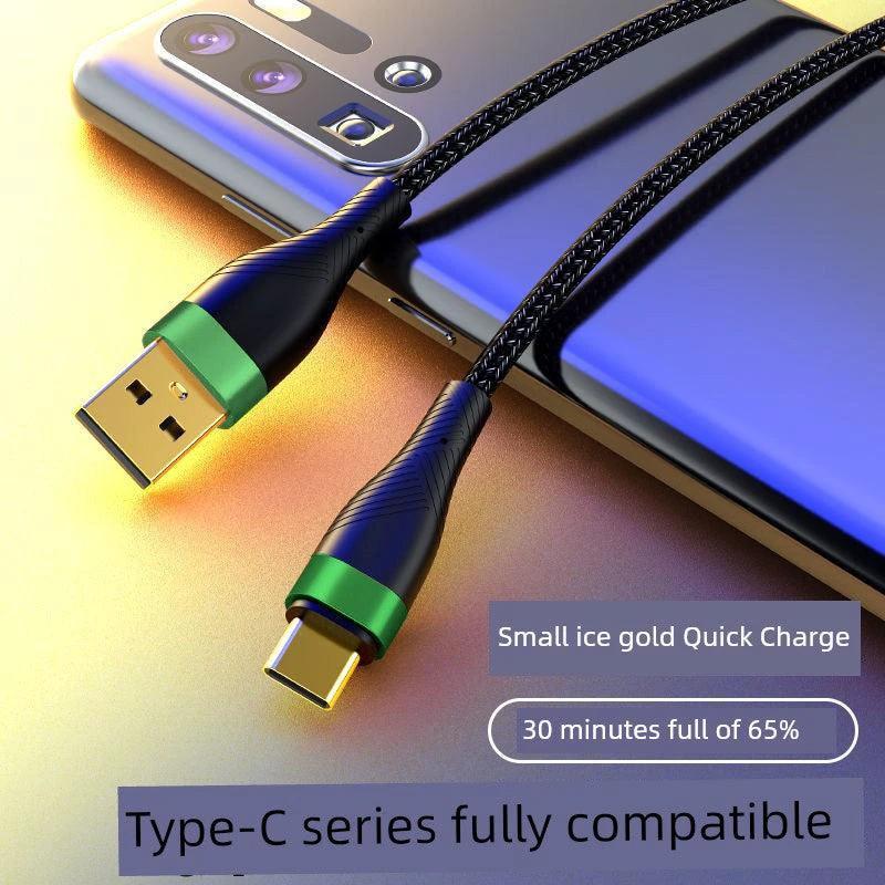 Mandotos double-headed Type-C data cable for mobile phones, computers, and cars, 2m long, fast charging, male-to-male connection