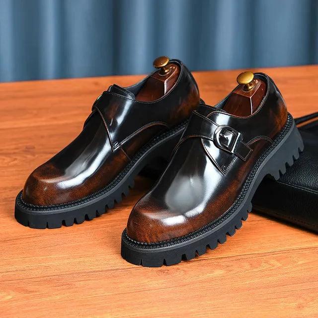 Elegant genuine leather shoes by MANDOTOS featuring a sleek design and polished finish, perfect for formal or casual wear.