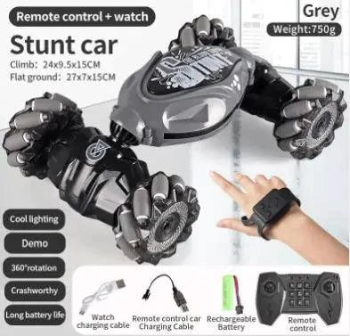 Mandotos gesture-controlled transforming stunt car with sleek design, capable of performing stunts and transforming between modes.
