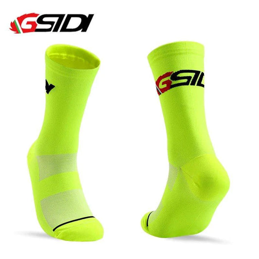 Mandotos Gsidi cycling socks for men and women, high-quality compression sports socks for outdoor biking and running activities.