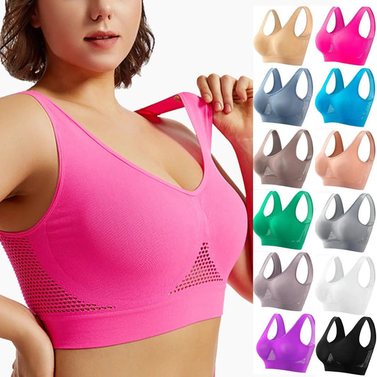 Mandotos high-strength anti-sag sports bra for women, designed for yoga and running, with supportive fit and breathable fabric.