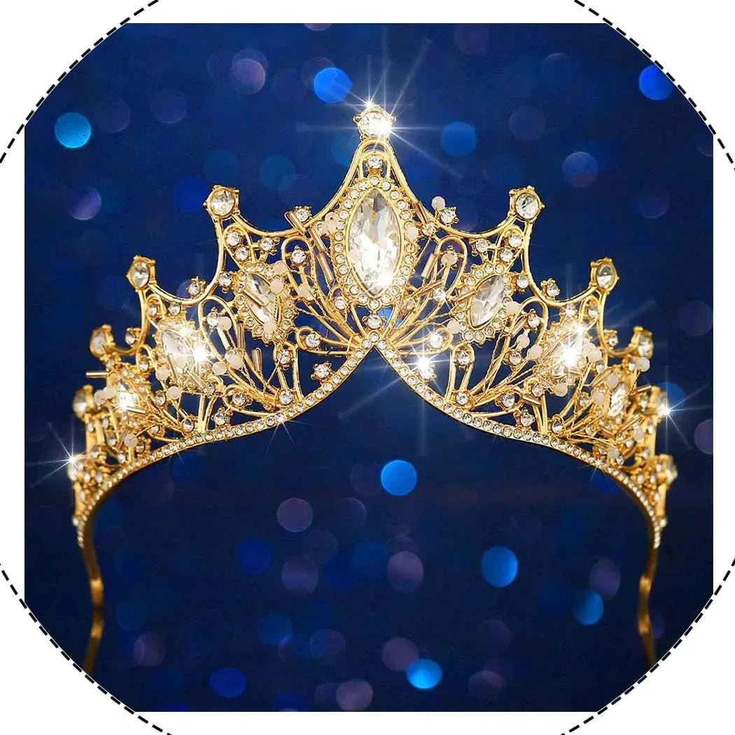 Elegant Baroque rhinestone bridal tiara with intricate design, featuring sparkling stones and a silver-tone finish by MANDOTOS INTERNATIONAL.