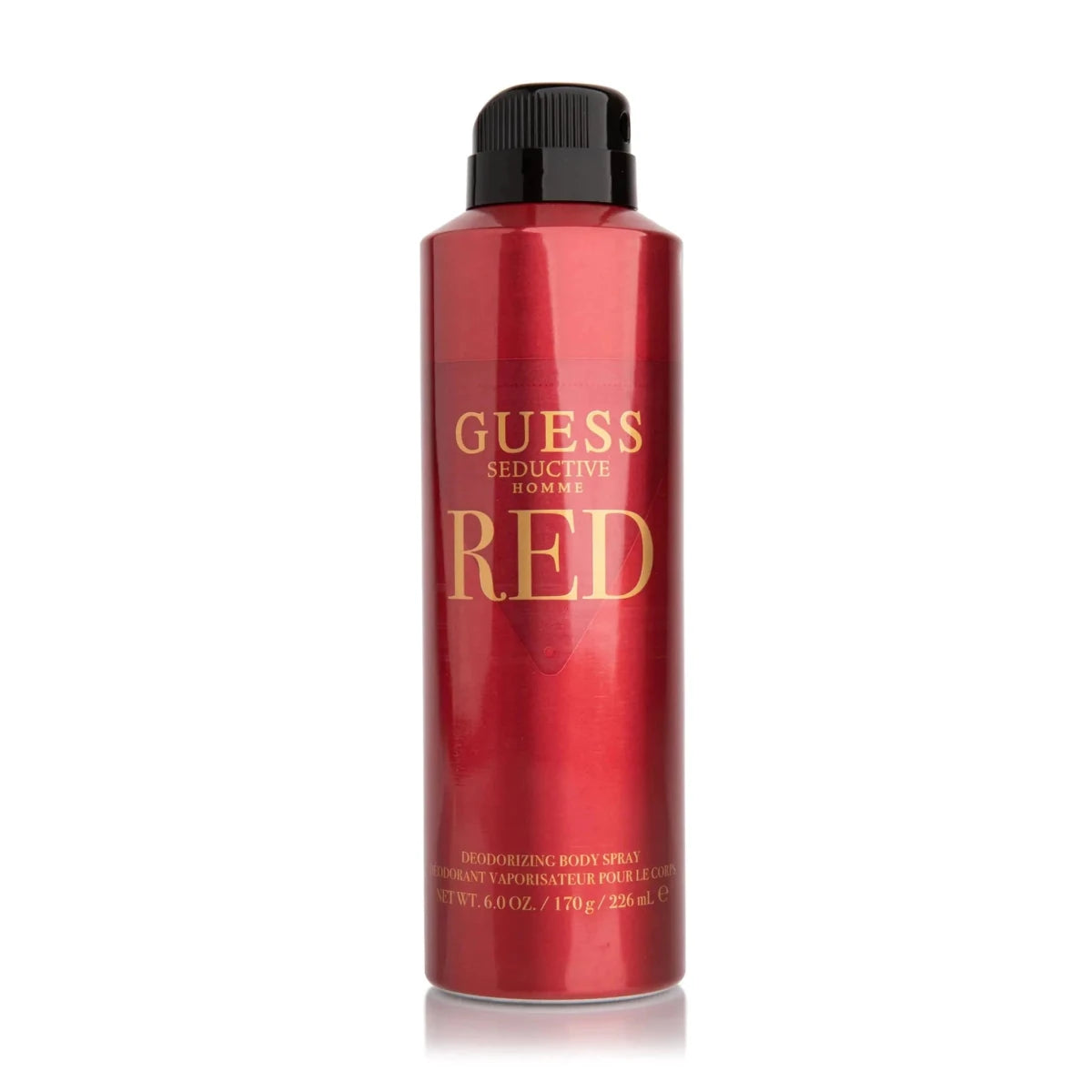 GUESS Red Charm men's body spray in 6 oz bottle with red and silver design, featuring a stylish, masculine scent.