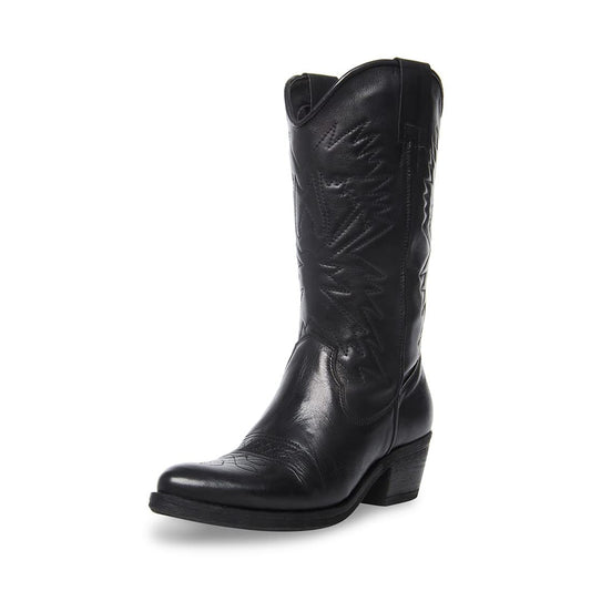 Mandotos International Hayward Chic Western Boot featuring brown leather, pointed toe, and Western-style stitching.