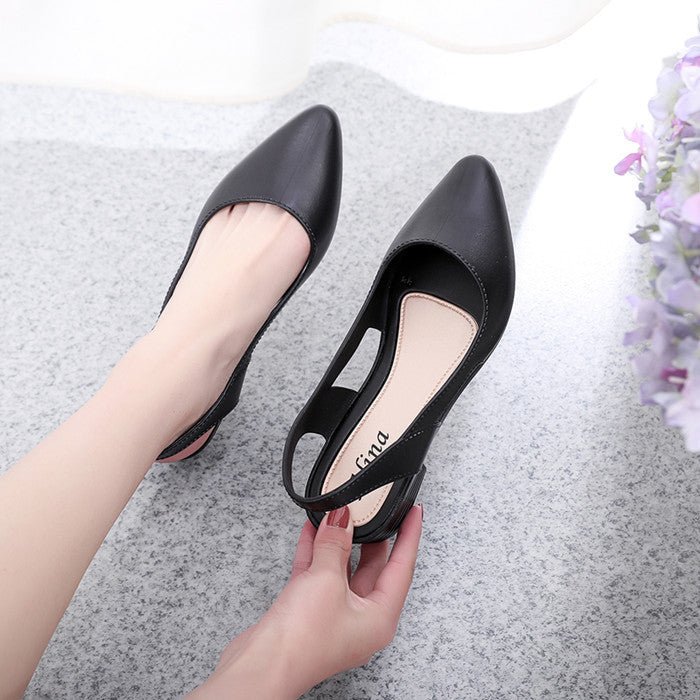 Korean style mid-low heel jelly sandals for women by MANDOTOS INTERNATIONAL, featuring clear straps and a comfortable design