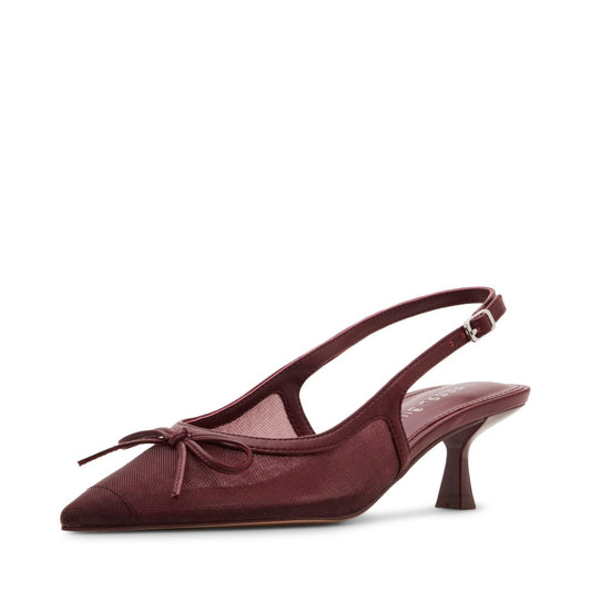 Madden Girl Vogue wine mesh pump with pointed toe and stiletto heel, stylish women's footwear from Mandotos International.