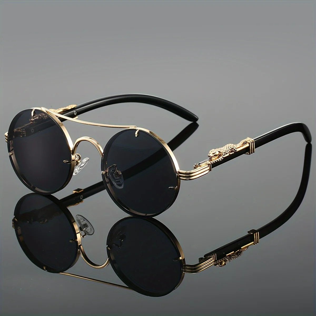 Men's black metal framed sunglasses with TAC lenses, designed for day and night driving, stylish for daily leisure wear.