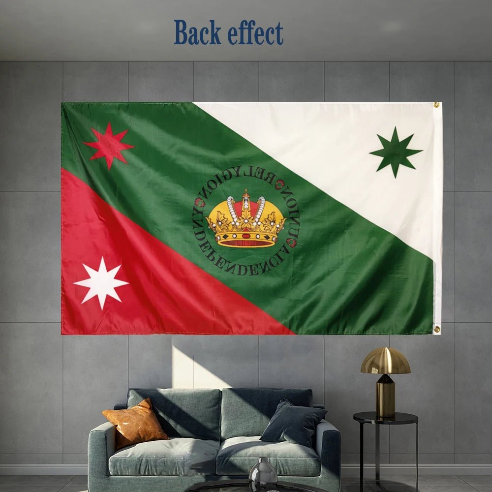 Mexican flag outdoor advertising banner by MANDOTOS INTERNATIONAL, featuring vibrant colors for party decoration and outdoor display.