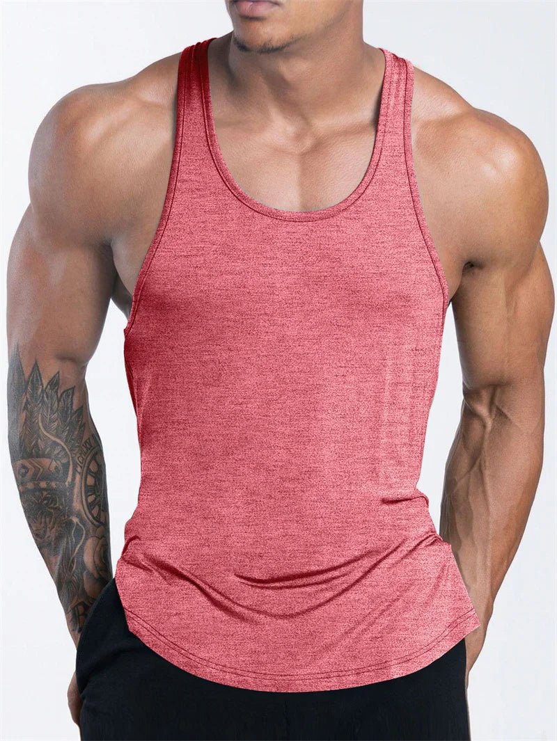 Mandotos International men's quick-dry sports tank top designed for gym, running, and basketball workouts.