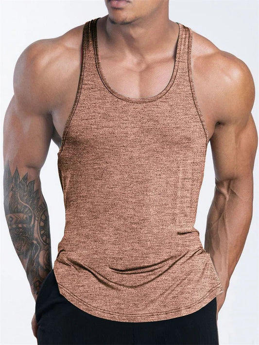 Mandotos International men's quick dry sports tank top ideal for gym, running, and basketball activities