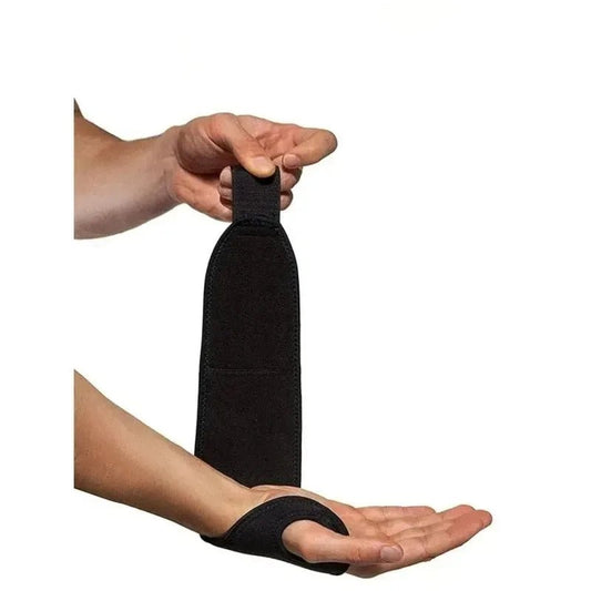 Mandotos International sports pressure wristband for badminton, basketball, and tennis, suitable for men and women, shown on a wrist.