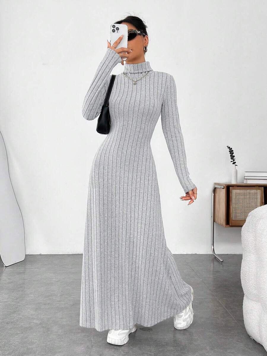 Mandotos International stylish high collar winter dress featuring a sleek design, perfect for cold-weather fashion.
