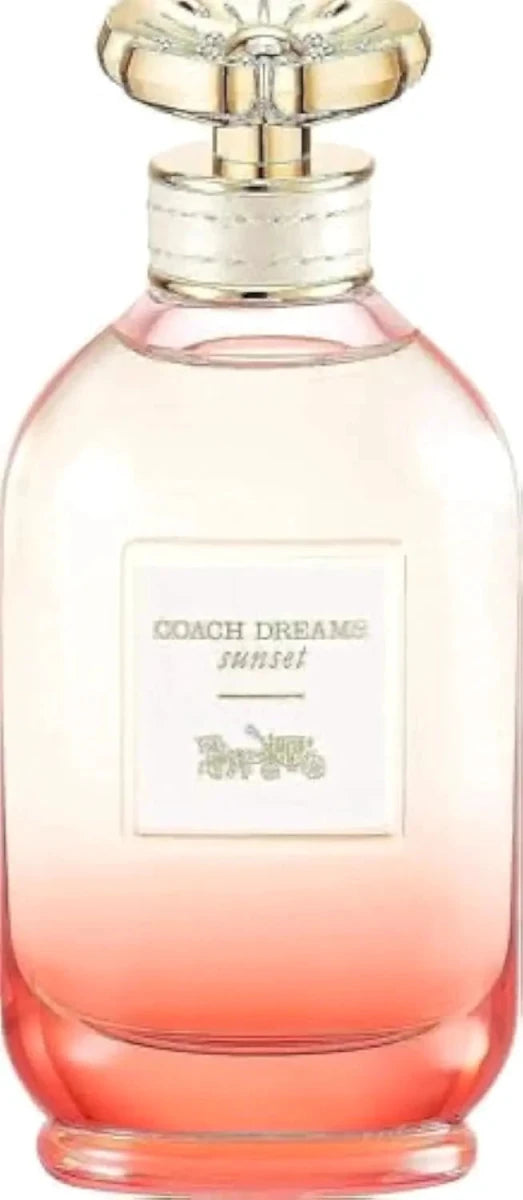 Sunset Dreams Coach perfume bottle by Mandotos International featuring jasmine and pear essence in elegant packaging.