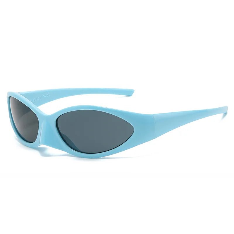 Mandotos International trendy Y2K male and female sunglasses with spicy girl eagle mouth design, minimalist style for 2024.