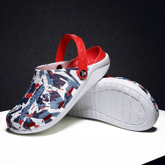 Unisex beach and outdoor slippers by MANDOTOS INTERNATIONAL featuring comfortable slip-on design and durable rubber soles.