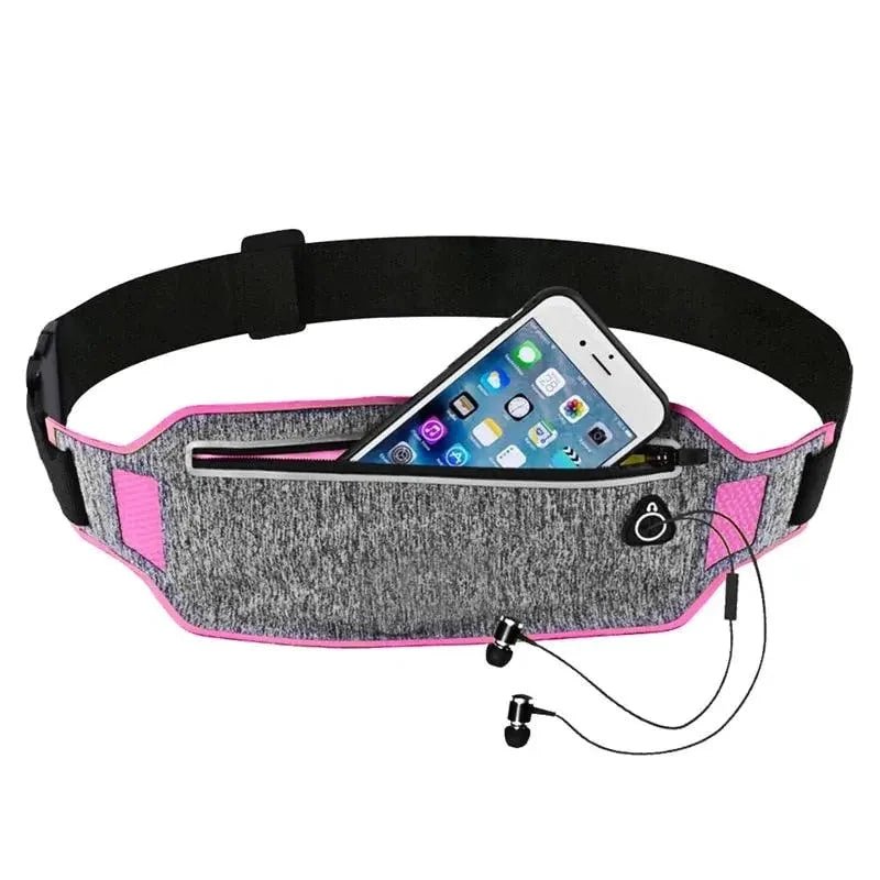 Mandotos Jogger's Essential Waist Belt in black, adjustable fitness belt with durable fabric and sleek design for comfortable wear.