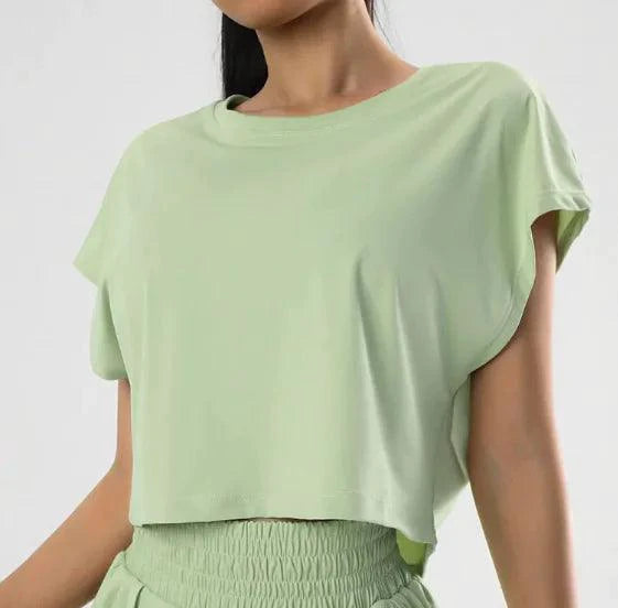 Light blue Ladies' Summer Breeze Tee by MANDOTOS featuring a relaxed fit and short sleeves, perfect for warm weather.
