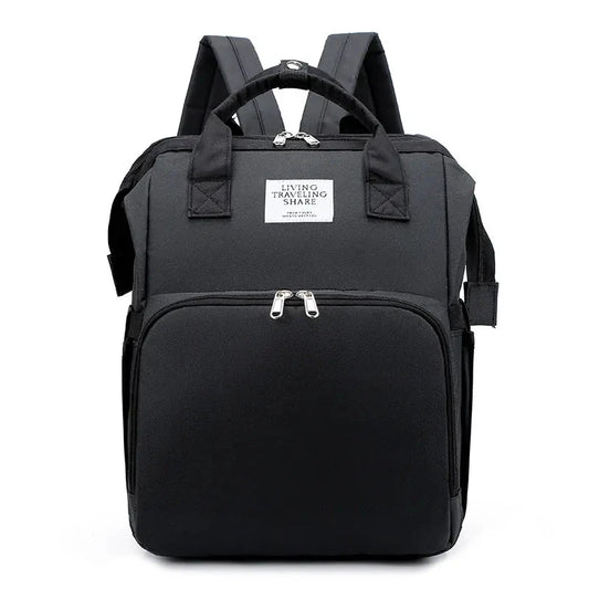 Large-capacity Mommy Bag by MANDOTOS with multiple compartments and adjustable straps, designed for moms to carry essentials comfortably.