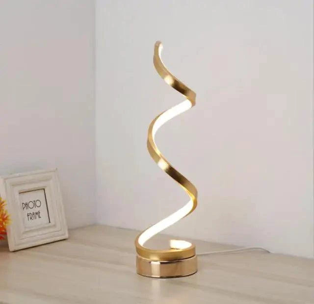 Mandotos LED Elegance Spiral Desk Light with sleek design and adjustable brightness, ideal for modern workspaces.