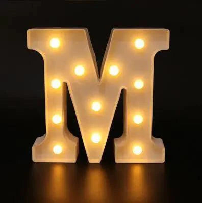 Mandotos luminous letter lights spelling out decorative illuminated alphabet letters for room decor.