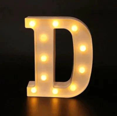 Mandotos luminous letter lights spelling out decorative letters, illuminated in warm glow for cozy room decor.