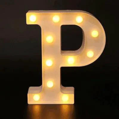 Mandotos luminous letter lights spelling out words, warm glowing LED decor for room or party ambiance.