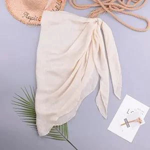 Mandotos LuxeWave chiffon beach wrap, lightweight and versatile cover-up, perfect for effortless chic and all-day style at the beach.