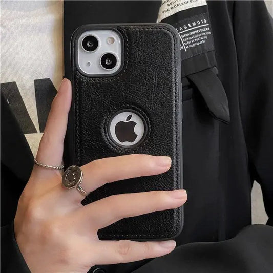 Luxurious MANDOTOS leather sleeve with smooth texture and sleek design, perfect for protecting and stylishly carrying your device.