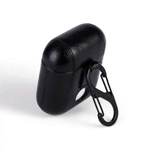 Mandotos luxury leather AirPod protector case with precise cutouts, designed for stylish and durable protection of wireless earbuds.