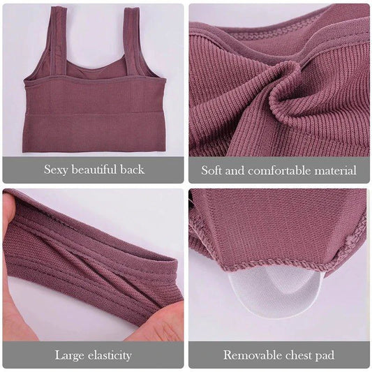 Mandotos breathable sports bra for women, seamless yoga top, shockproof, push-up crop gym workout top.