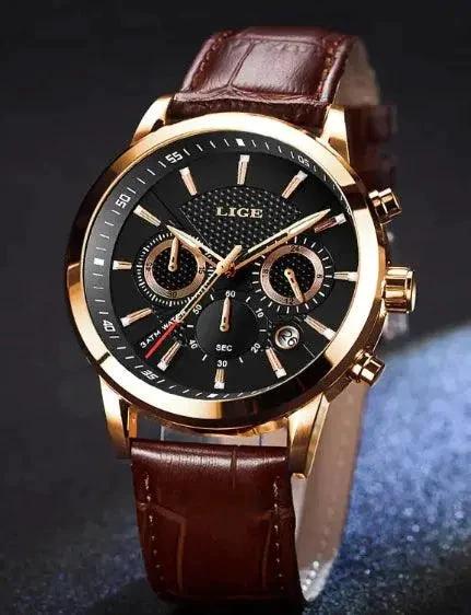 Men's fashion sport quartz watch by MANDOTOS with a sleek design and round dial, perfect for casual or active wear.