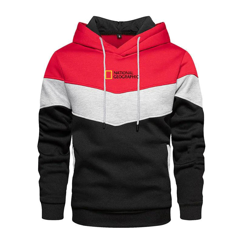 Men's casual sports panel hooded sweatshirt by MANDOTOS, featuring a comfortable pullover design with sporty panel accents.