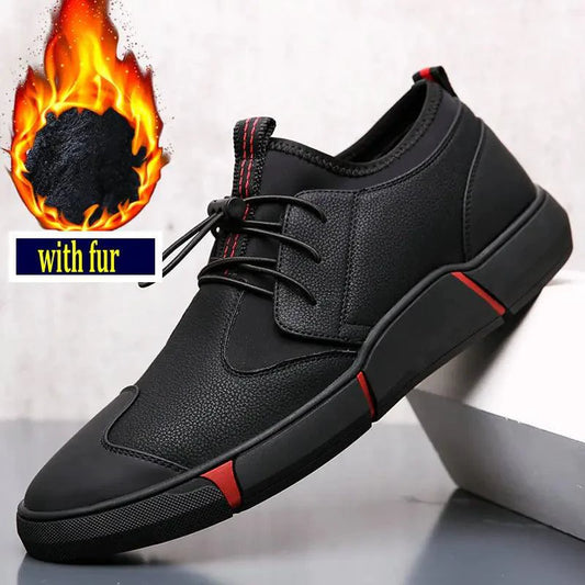 Men's chic leather sneakers by MANDOTOS featuring stylish design and comfortable fit, perfect for casual and trendy outfits.