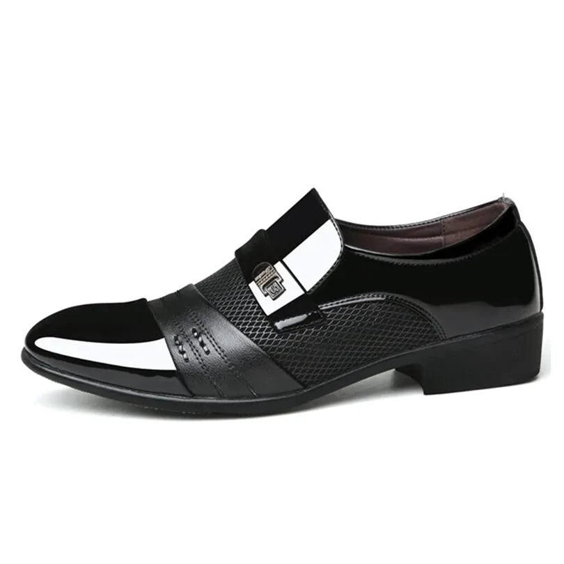 Men's formal shoes by MANDOTOS featuring black leather design, classic lace-up style, and polished finish.
