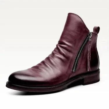 Men's premium leather Martin boots by MANDOTOS, featuring rugged design and sturdy soles for stylish durability.