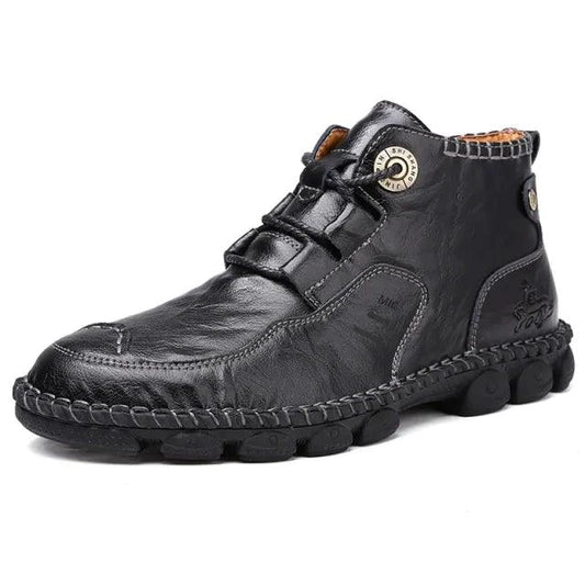 Men's stylish ankle boots by MANDOTOS featuring sleek leather design and sturdy sole, perfect for casual or dressy occasions.