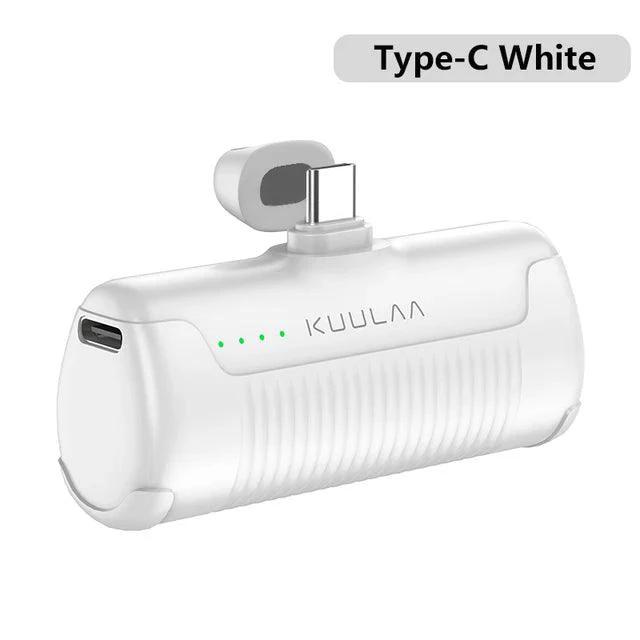 Mandotos Mini Power Bank 4500mAh portable charger with USB port for smartphone and device charging.