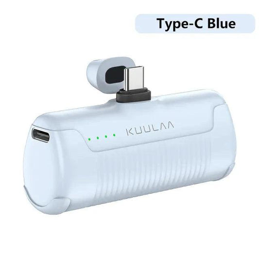 Mandotos Mini Power Bank 4500mAh portable charger with USB port, compact design, and LED indicator for charging devices.