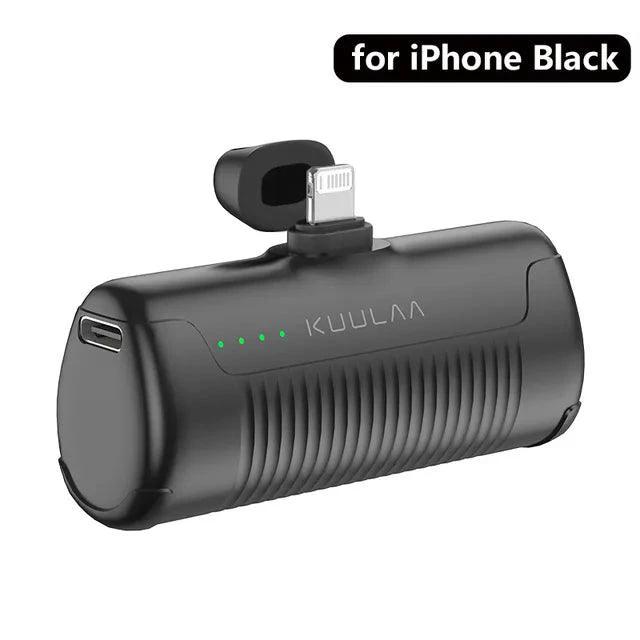 Mandotos Mini Power Bank 4500mAh portable charger with USB port for charging smartphones and devices.