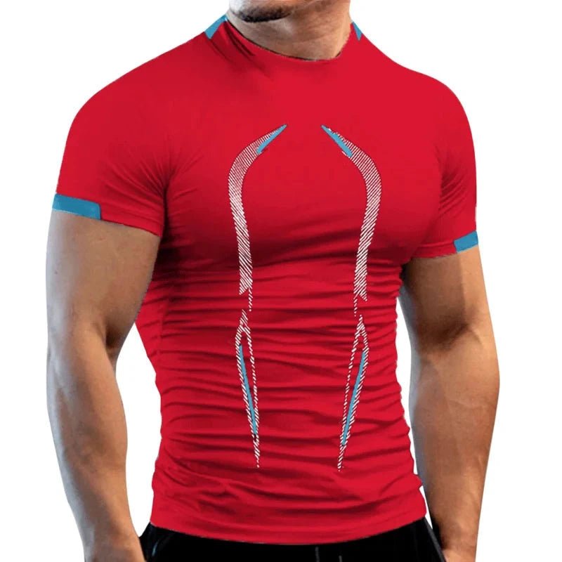 Mandotos men's summer gym breathable T-shirt, quick-drying jogging and running fitness top with moisture-wicking fabric.