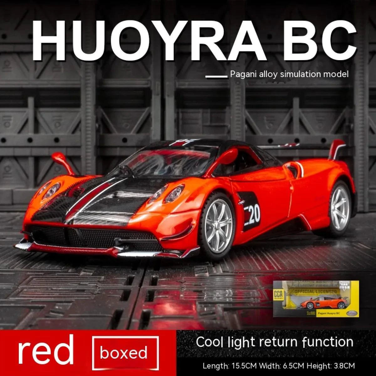 Mandotos Pagani Fengshen Sport Model Replica car in detailed scale, showcasing sleek design and vibrant color.