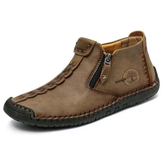 Mandotos premium microfiber leather boots showcasing sleek design and smooth texture for stylish, comfortable footwear.