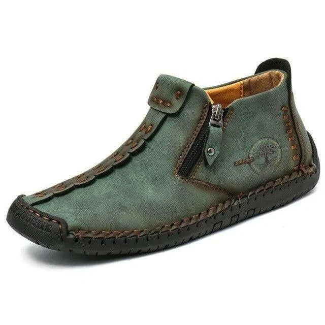 Mandotos premium microfiber leather boots showcasing sleek design and durable construction for stylish, comfortable footwear.