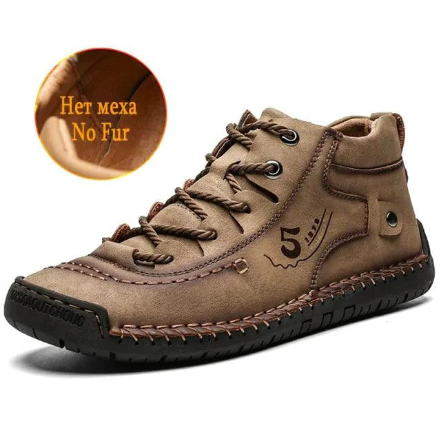 Mandotos premium microfiber leather boots featuring sleek design and durable construction, perfect for stylish and comfortable wear.