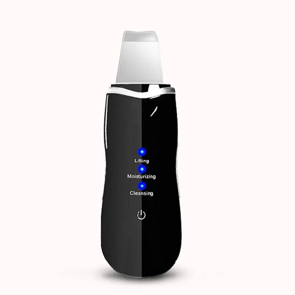 Mandotos RadiantGlow Ultrasonic Skin Scrubber for deep cleansing and skin revitalization, showing the handheld device on a white background.