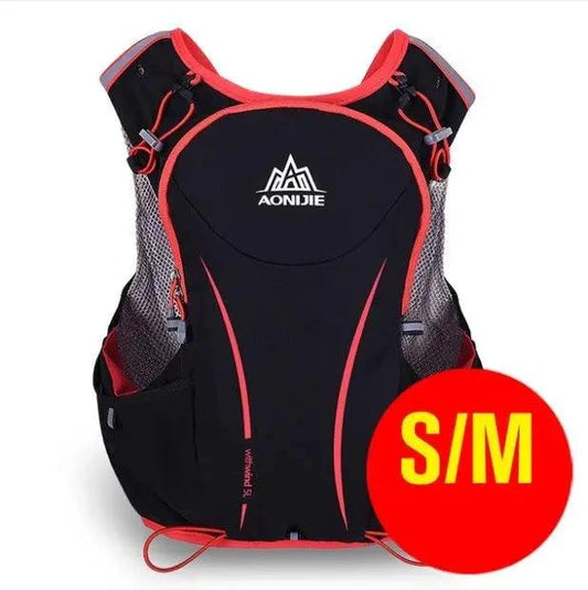 Mandotos running water bag backpack sports vest with hydration bladder and adjustable straps for outdoor activities.