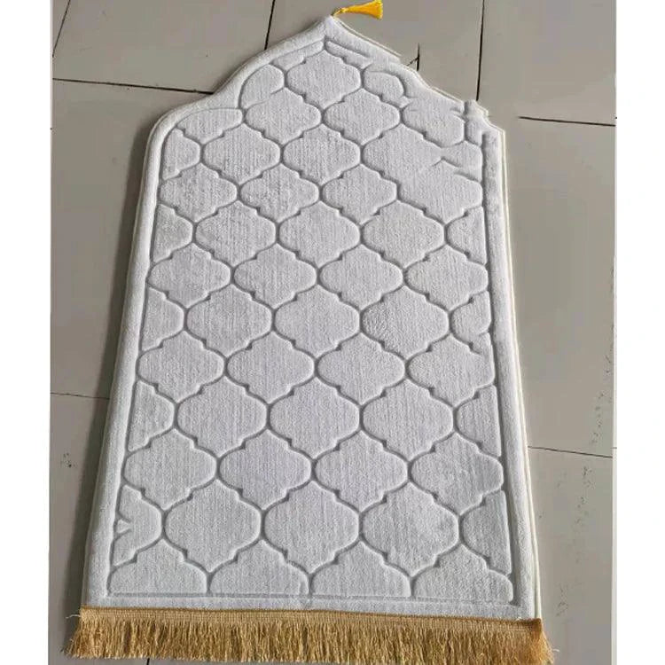 Mandotos Sacred Space Prayer Mat with intricate patterns, soft fabric, and religious design for spiritual practice and meditation.