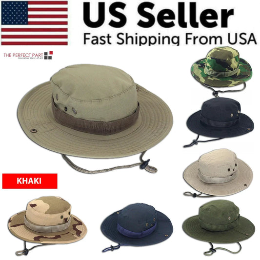 Mandotos safari camo sun hat with mesh brim, outdoor boonie style for sun protection and breathability.